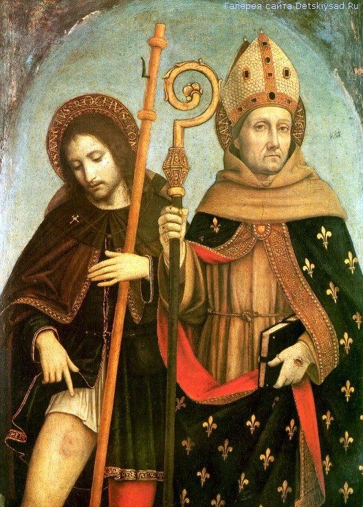 Saint Roch et Saint Louis de Toulouse   Ambrogio Borgognone