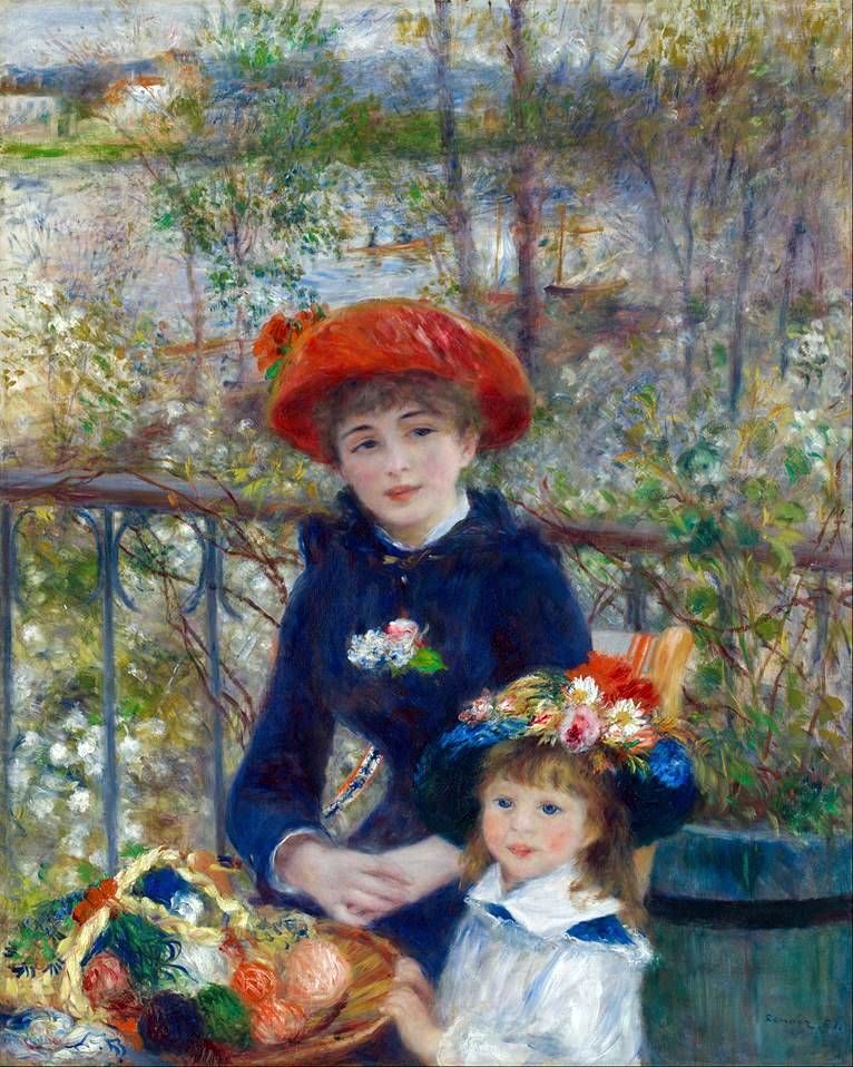 Sur la terrasse (deux soeurs)   Pierre Auguste Renoir