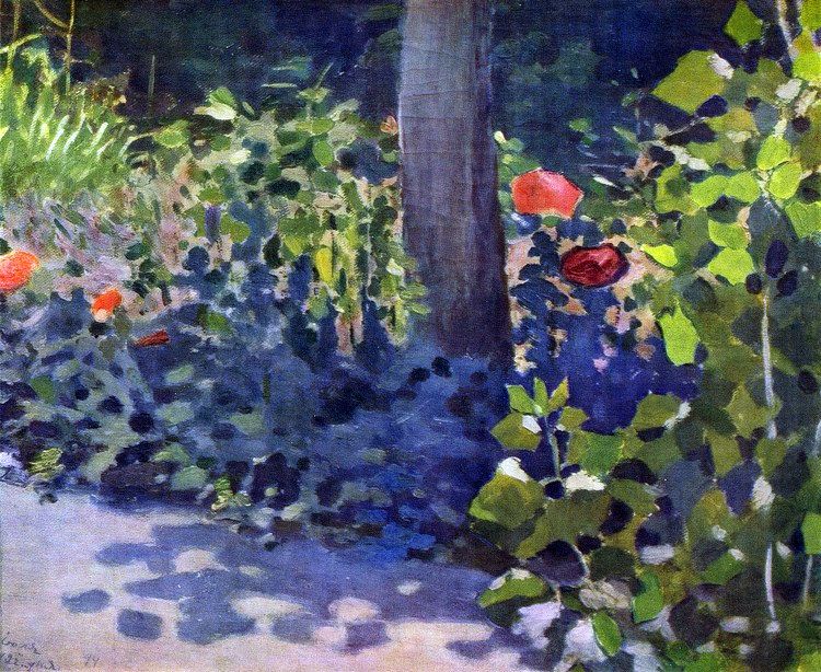 Coquelicots dans le jardin   Victor Borisov Musatov