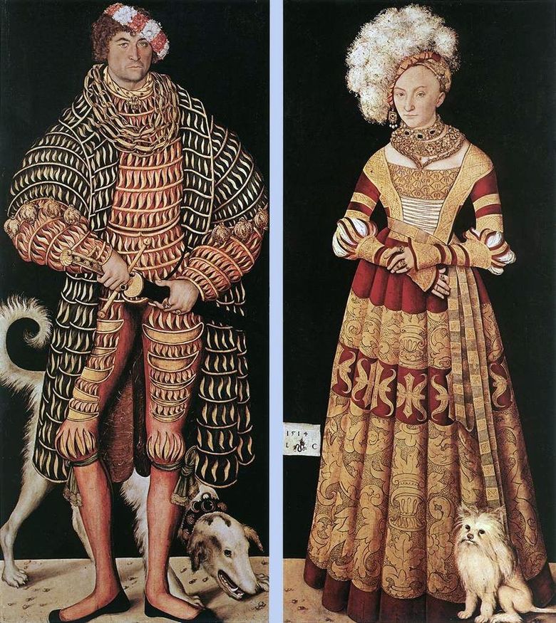 Portrait du duc Henri le Pieux et de son épouse Katerina de Mecklembourg   Lucas Cranach