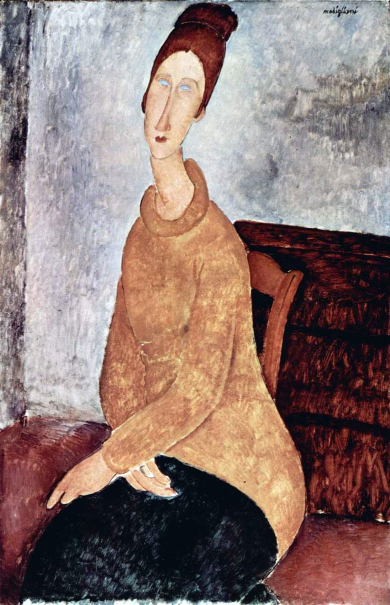 Jeanne Hebuterne dans un pull jaune   Amedeo Modigliani