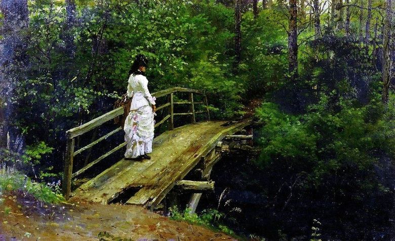 Vera Alekseevna Repina sur le pont dAbramtsevo   Ilya Repin
