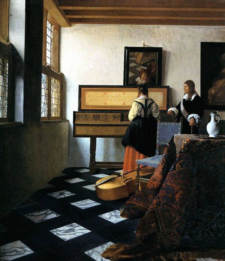 Dame de la Vierge et cavalier   Jan Vermeer