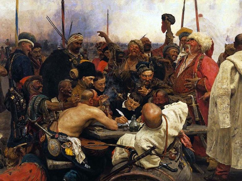 Les cosaques écrivent une lettre au sultan turc   Ilya Repin