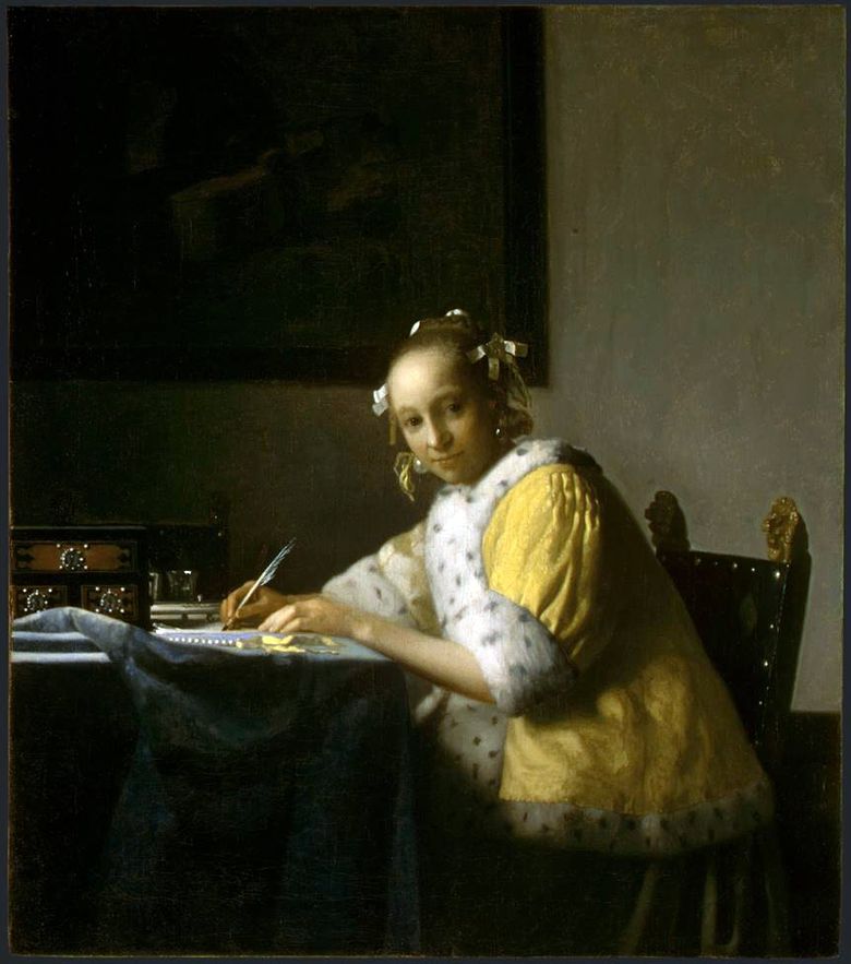 Fille écrivant une lettre   Jan Vermeer