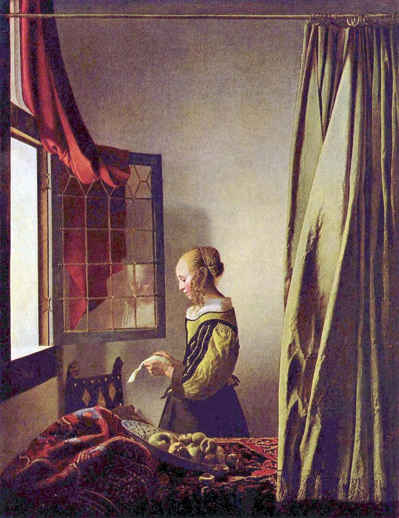 Fille lisant une lettre par la fenêtre ouverte   Jan Vermeer