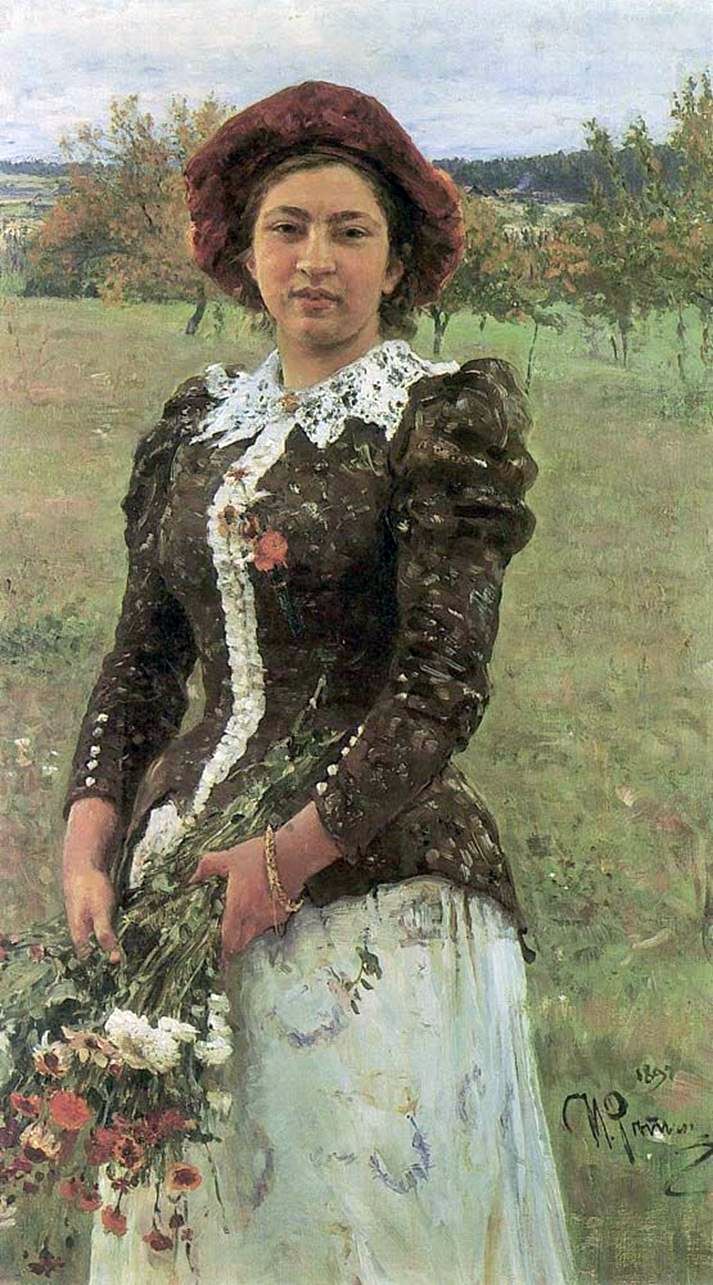 Bouquet dautomne (fille Vera)   Ilya Repin