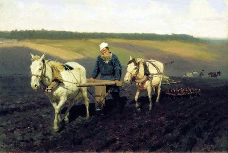 Plowman. Léon Tolstoï sur les terres arables   Ilya Repin