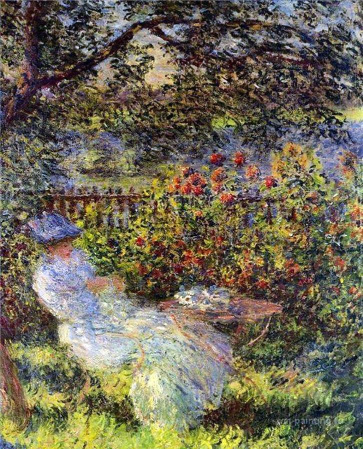 Alice Oschede dans le jardin   Claude Monet