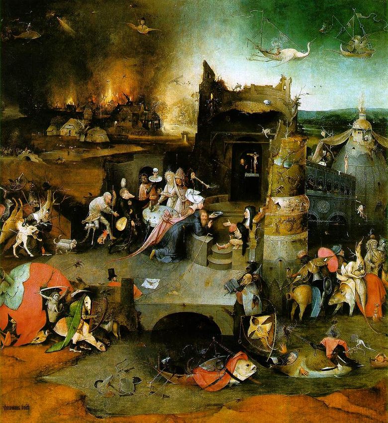 Autel de Saint Antoine. La partie centrale du triptyque   Hieronymus Bosch