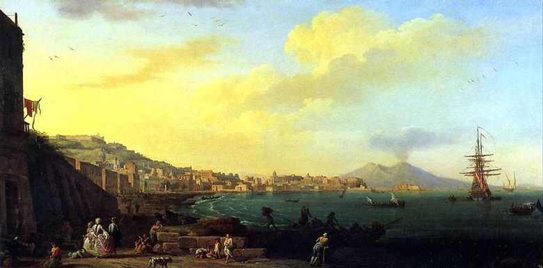 Vue de Naples avec le Vésuve   Claude Vernet