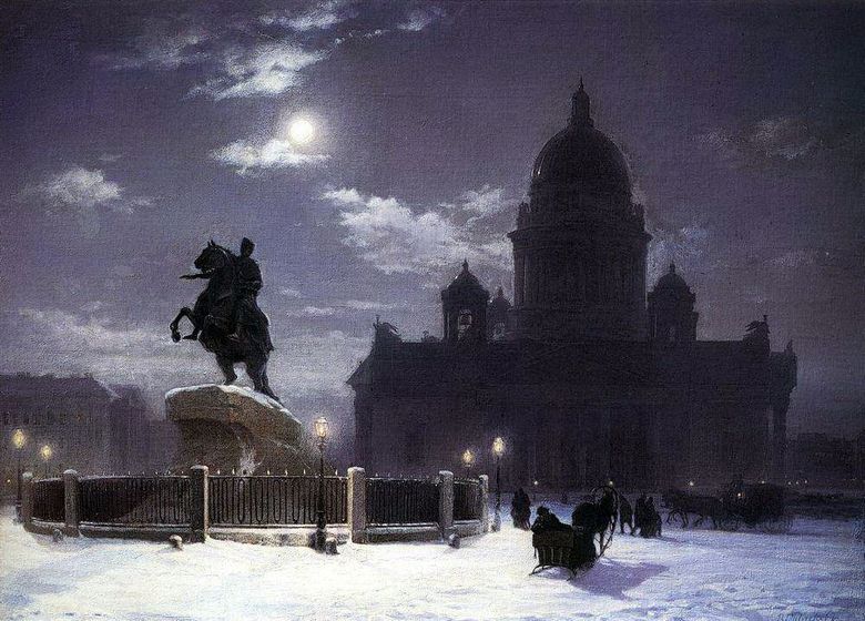 Vue du monument à Pierre I à Saint Pétersbourg   Vasily Surikov
