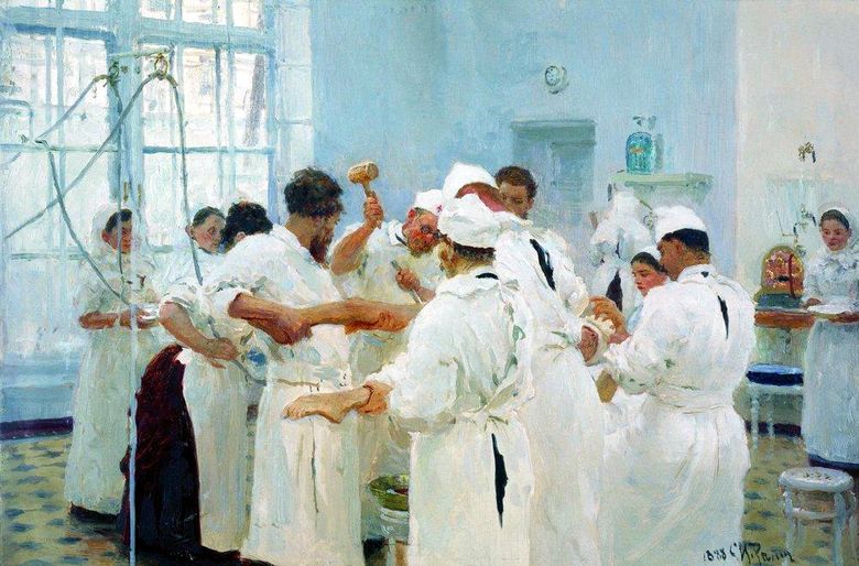 Chirurgien E. V. Pavlov en salle dopération   Ilya Repin