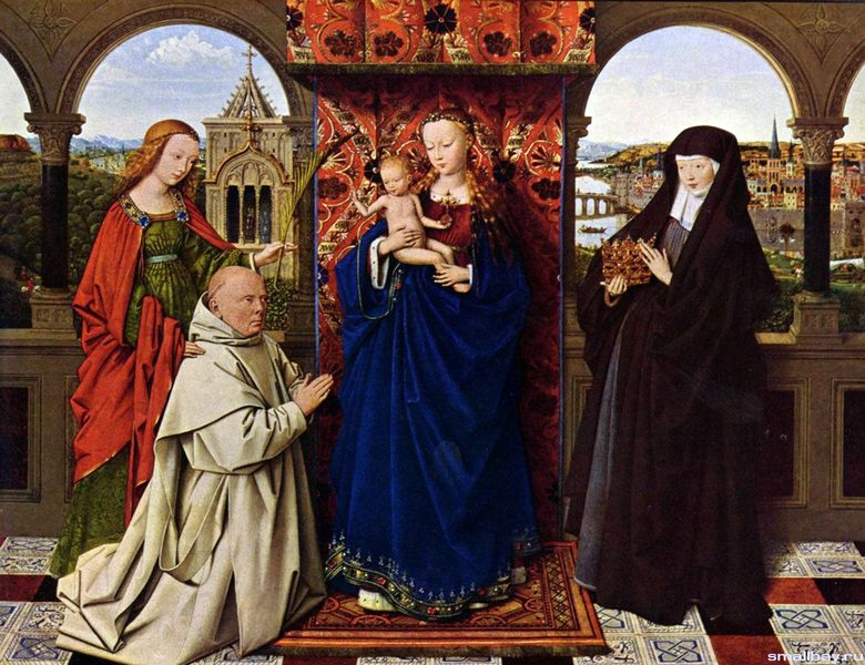 Vierge et moine chartreux   Jan van Eyck