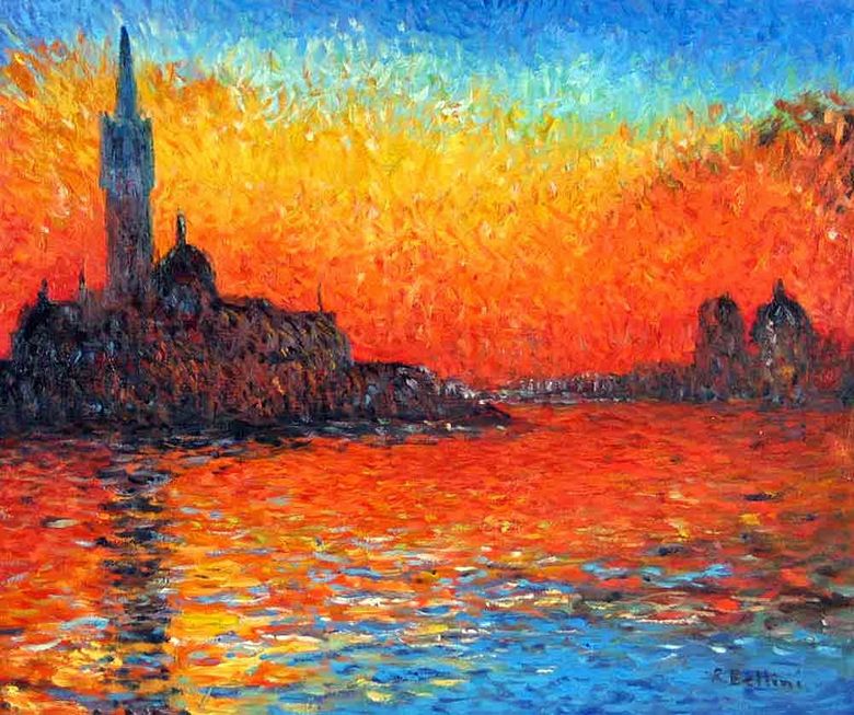 Coucher de soleil à Venise   Claude Monet