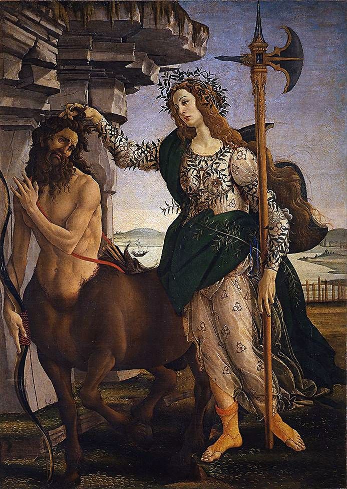 Athena Pallas et le centaure   Sandro Botticelli