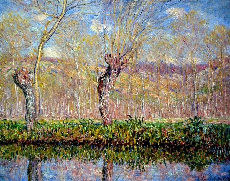 Bancs sur une rivière au printemps   Claude Monet