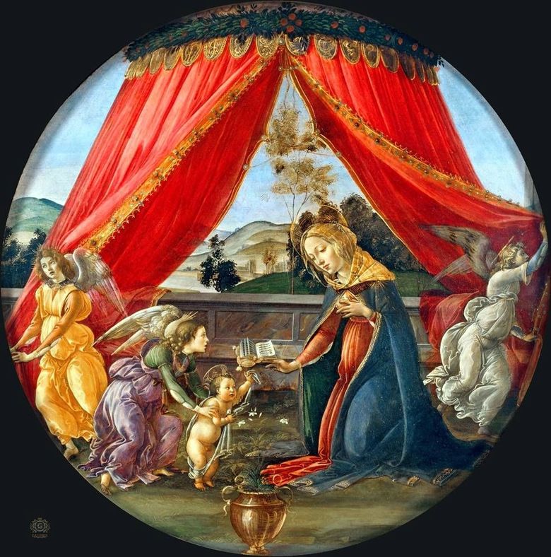 Madonna à quatre affiches (Madonna del Padiglione)   Sandro Botticelli