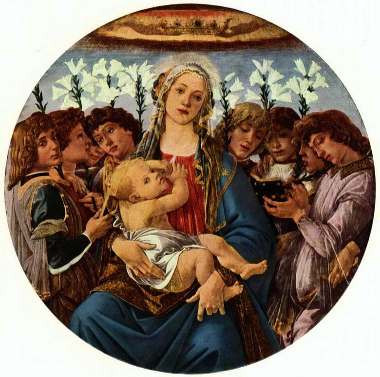 Vierge à lenfant avec huit anges (Racino Tondo)   Sandro Botticelli