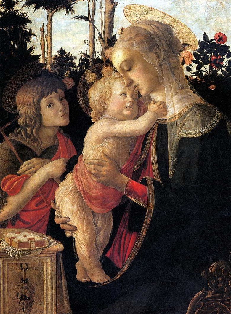 Vierge à lenfant avec Jean Baptiste   Sandro Botticelli