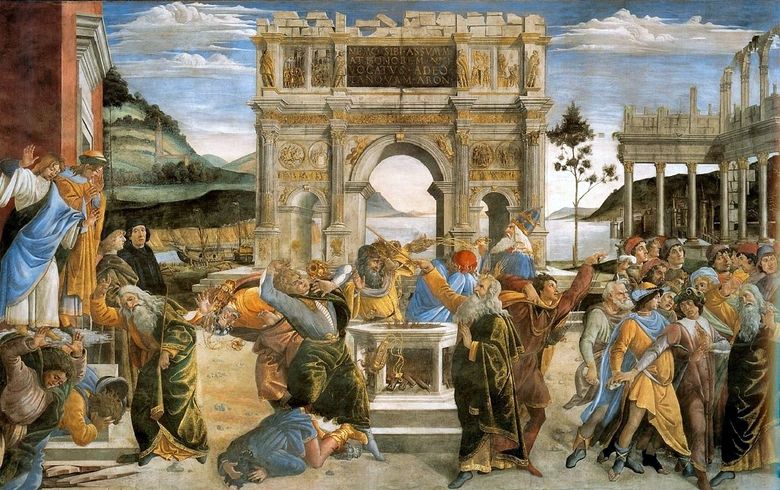 Châtiment des rebelles lévitiques   Sandro Botticelli