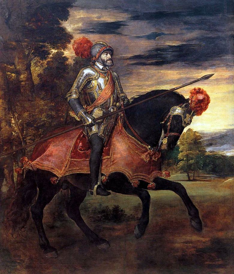 Portrait équestre de lempereur Charles Quint   Titian Vecellio