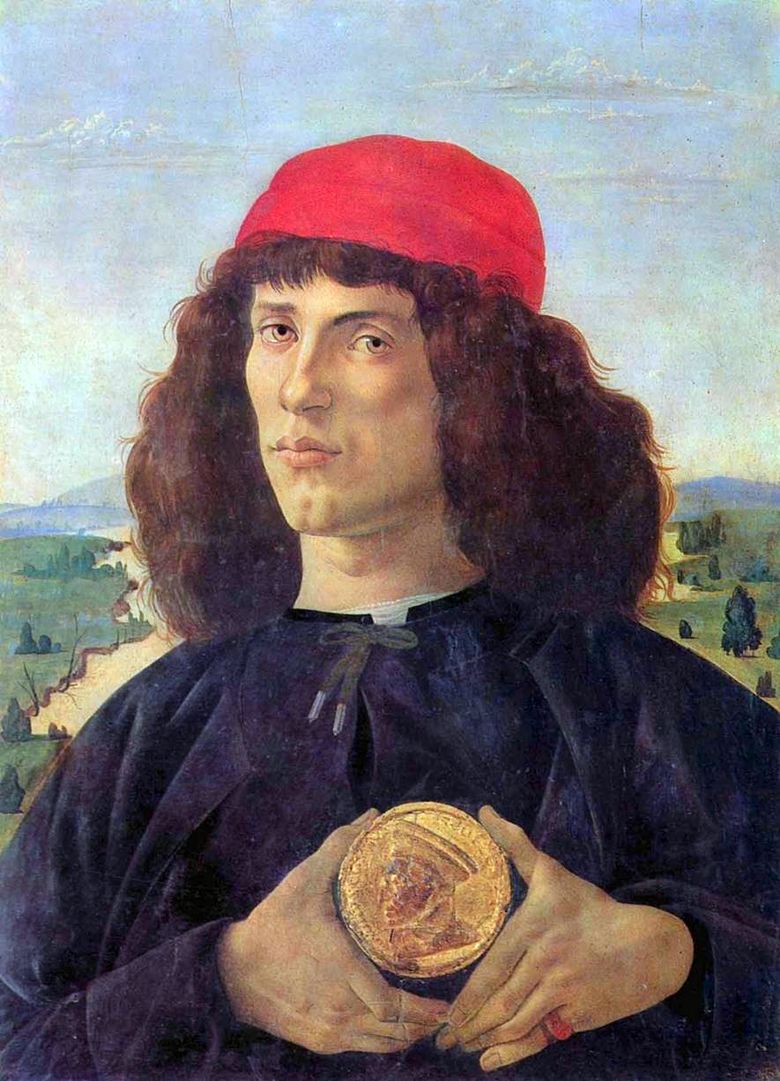 Portrait dun homme avec une médaille   Sandro Botticelli