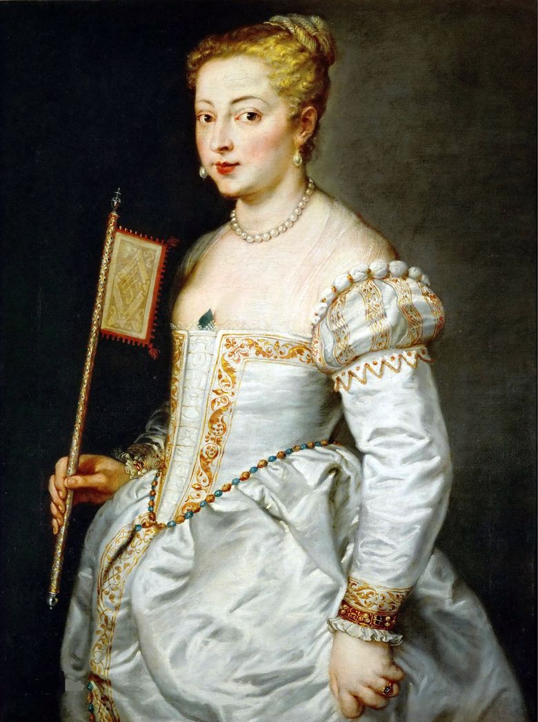 Portrait dune dame en robe blanche   Titian Vecellio