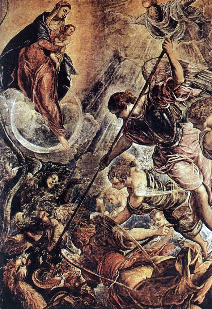 Bataille de lArchange Michel avec Satan (2e moitié du 16e siècle)   Jacopo Tintoretto