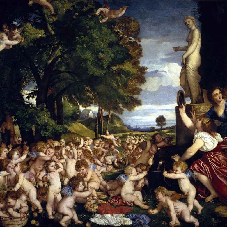 Fête de Vénus (Bacchanales des nourrissons)   Titian Vecellio