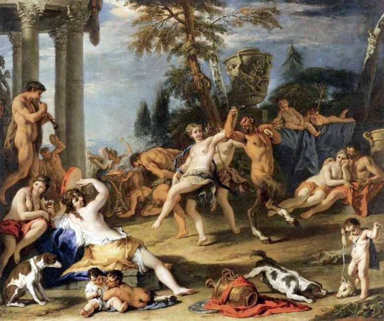 Bacchanales en compagnie de Pan   Sebastiano Ricci