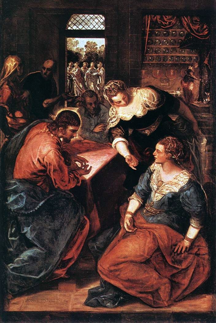 Le Christ dans la maison de Marthe et Marie   Jacopo Tintoretto