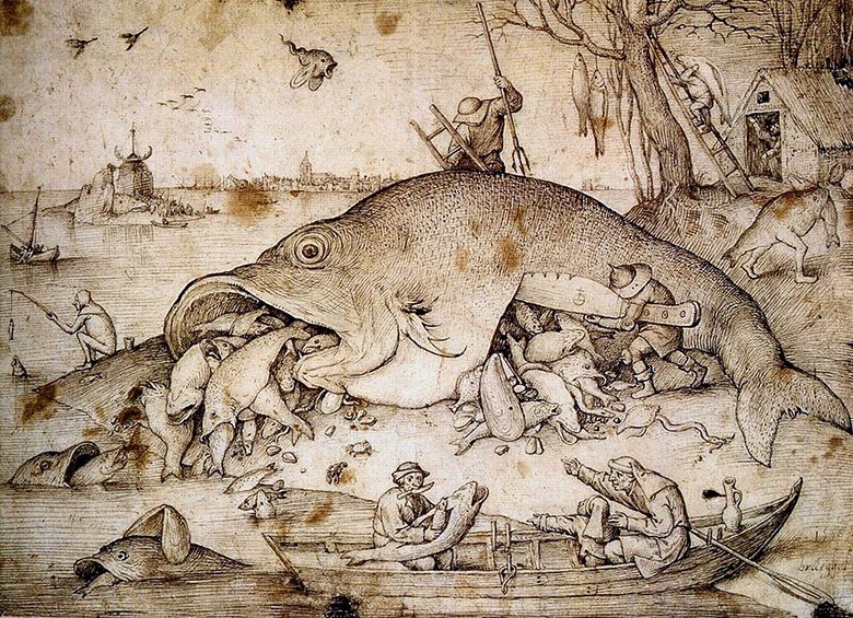 Les gros poissons mangent les petits poissons   Peter Bruegel