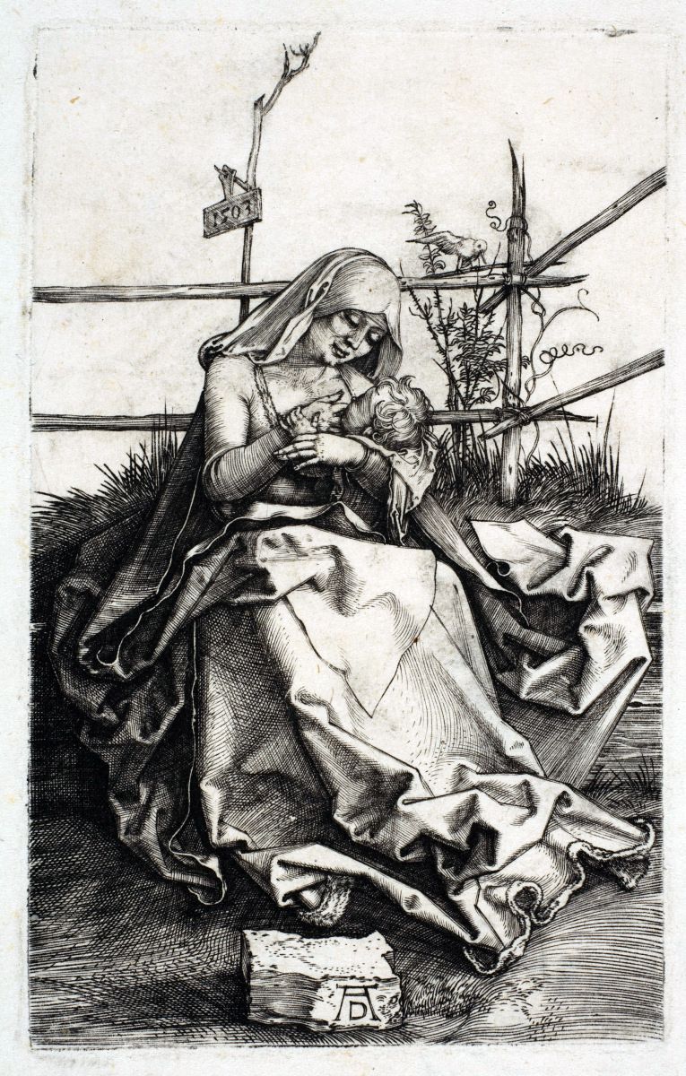 Marie sur un banc de gazon   Albrecht Durer