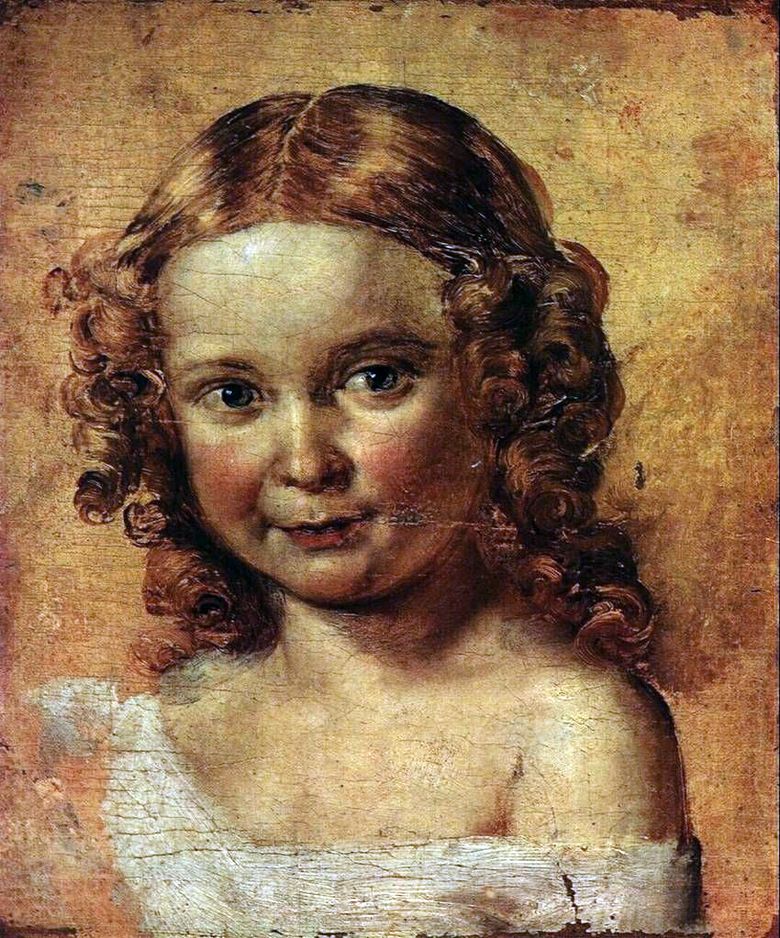 Tête de fille (étude pour un portrait dErshova avec sa fille)   Vasily Tropinin