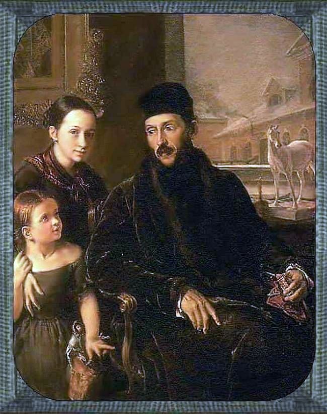 Portrait de D. P. Voeikov avec sa fille et gouvernante Mlle Sorok   Vasily Tropinin