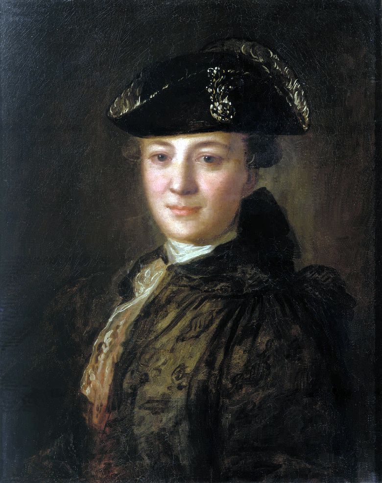 Portrait dun inconnu dans un chapeau armé   Fedor Rokotov