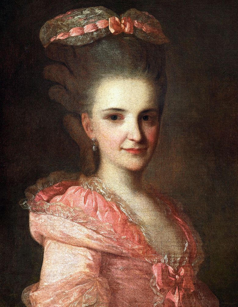 Portrait dune femme inconnue dans une robe rose   Fedor Rokotov