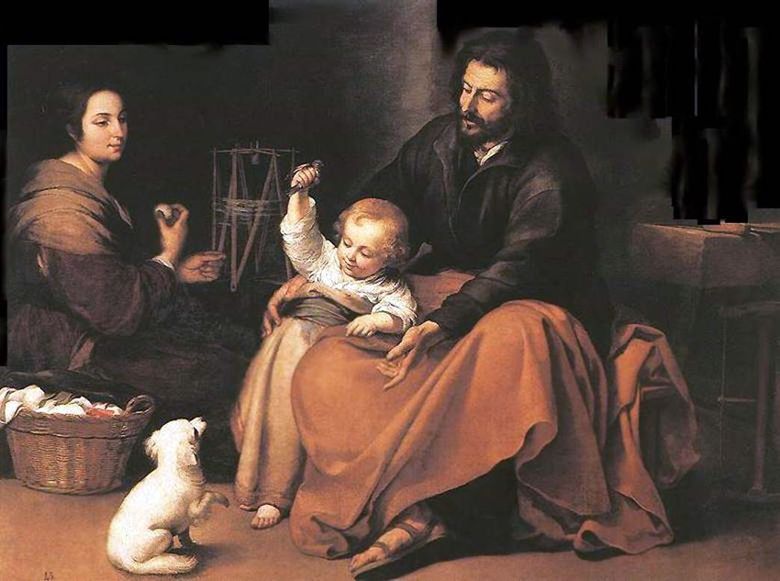 Sainte Famille avec un oiseau   Bartolome Esteban Murillo