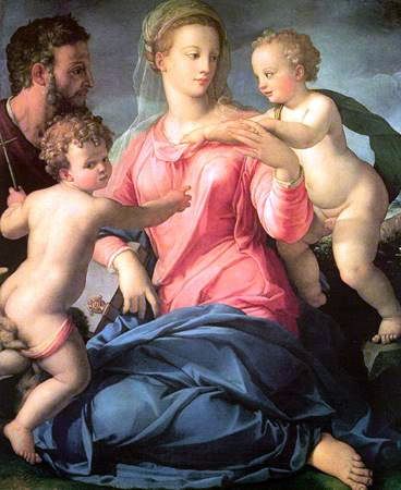 Sainte famille avec le petit Jean Baptiste (Madonna Stroganova)   Agnolo Bronzino