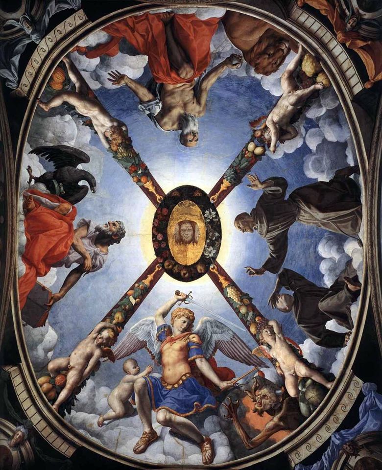 Décoration, peinture de plafond   Agnolo Bronzino