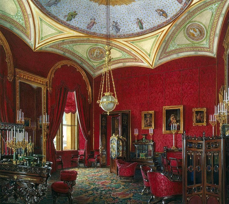 Types de chambres du Palais dhiver. Cabinet de limpératrice Alexandra Fedorovna   Eduard Gau